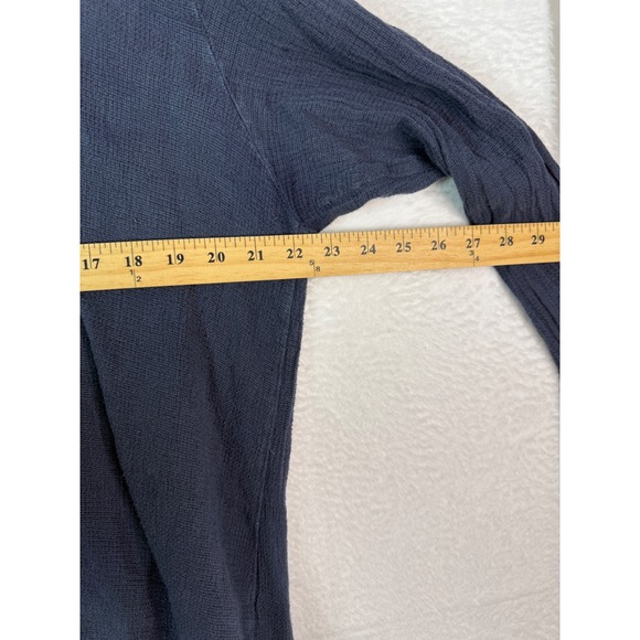 TINA‎ Stephens Linen Cotton Oversized Hooded Tunic Top Split Back Italy One Size - Picture 10 of 11